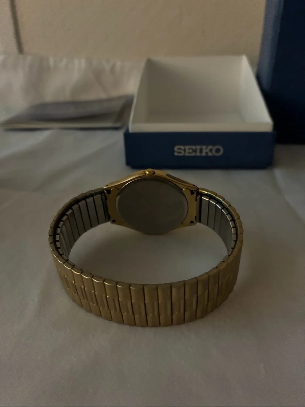 Seiko Gold Tone Watch with Gold Dial and Bracelet
